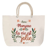 Sac Fête des Mères Mamie Famille Idée Cadeau anniversaire Noël Travail Boulot Métier Départ Retraite Collègue Femme cabas shopping plage