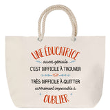 Sac Fête des Mères Mamie Famille Idée Cadeau anniversaire Noël Travail Boulot Métier Départ Retraite Collègue Femme cabas shopping plage