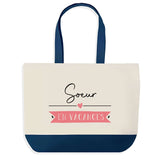 Sac de shopping bleu Soeur en Vacances