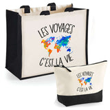 Cabas homme ou femme sac plage ou shopping tote bag pochette trousse Idée cadeau original pour anniversaire Noël travail départ retraite collègue famille fete des mères fetes des pères papa maman mamie papi