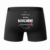 Caleçon Bouchère d'amour - Dos - Humour Boxer Coton Motif Métier Idée Cadeau Anniversaire Noël Homme