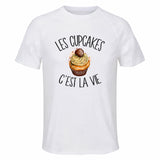 Maillot de Sport Homme Cupcakes C'est La Vie - T-Shirt Respirant Polyester Manches Courtes - Cadeau Sportif Anniversaire Noël Fête des Pères