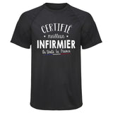 Maillot de Sport Homme Infirmier - T-Shirt Respirant Polyester Manches Courtes - Cadeau Sportif Anniversaire Noël Fête des Pères