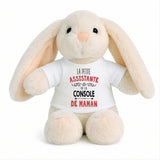 Peluche Lapin Bébé Doudou L'assistante de Console de Maman Cadeau Naissance Fille Nouveau-Né Baby Shower