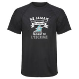 Maillot de Sport Homme Escrime Sexagenaire Homme - T-Shirt Respirant Polyester Manches Courtes - Cadeau Sportif Anniversaire Noël Fête des Pères