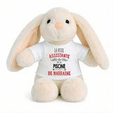 Peluche Lapin Bébé Doudou L'assistante de Piscine de Marraine Cadeau Naissance Fille Nouveau-Né Baby Shower