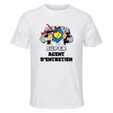 Maillot de Sport Homme Super Agent D Entretien - T-Shirt Respirant Polyester Manches Courtes - Cadeau Sportif Anniversaire Noël Fête des Pères