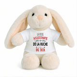 Peluche Lapin Bébé Doudou L'assistante de Ruche de Tata Cadeau Naissance Fille Nouveau-Né Baby Shower