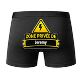 Caleçon Zone privée de Jeremy - Dos - Humour Boxer Coton Motif Métier Idée Cadeau Anniversaire Noël Homme