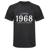 Maillot de Sport Homme 1968 Cuvee Grand Cru - T-Shirt Respirant Polyester Manches Courtes - Cadeau Sportif Anniversaire Noël Fête des Pères