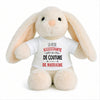 Peluche Lapin Bébé Doudou L'assistante de Couture de Marraine Cadeau Naissance Fille Nouveau-Né Baby Shower