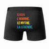 Caleçon Ilhan Mythe Légende Vintage - Dos - Humour Boxer Coton Motif Métier Idée Cadeau Anniversaire Noël Homme