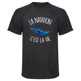 Maillot de Sport Homme Natation Cest la Vie - T-Shirt Respirant Polyester Manches Courtes - Cadeau Sportif Anniversaire Noël Fête des Pères