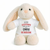 Peluche Lapin Bébé Doudou L'assistante de Console de Marraine Cadeau Naissance Fille Nouveau-Né Baby Shower