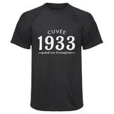 Maillot de Sport Homme 1933 Cuvee Grand Cru - T-Shirt Respirant Polyester Manches Courtes - Cadeau Sportif Anniversaire Noël Fête des Pères