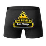 Caleçon Zone privée de Jean-Philippe - Dos - Humour Boxer Coton Motif Métier Idée Cadeau Anniversaire Noël Homme