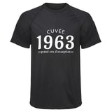 Maillot de Sport Homme 1963 Cuvee Grand Cru - T-Shirt Respirant Polyester Manches Courtes - Cadeau Sportif Anniversaire Noël Fête des Pères
