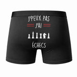 Caleçon J'peux Pas J'Ai Échecs - Humour Boxer Coton Idée Cadeau