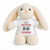Peluche Lapin Bébé Doudou La Partenaire de Jeu de Parrain Cadeau Naissance Fille Nouveau-Né Baby Shower