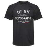 Maillot de Sport Homme Topographe - T-Shirt Respirant Polyester Manches Courtes - Cadeau Sportif Anniversaire Noël Fête des Pères