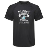 Maillot de Sport Homme Escrime Septuagenaire Homme - T-Shirt Respirant Polyester Manches Courtes - Cadeau Sportif Anniversaire Noël Fête des Pères