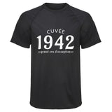 Maillot de Sport Homme 1942 Cuvee Grand Cru - T-Shirt Respirant Polyester Manches Courtes - Cadeau Sportif Anniversaire Noël Fête des Pères