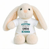 Peluche Lapin Bébé Doudou L'Assistant de Console de Maman Cadeau Naissance Garçon Nouveau-Né Baby Shower