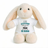 Peluche Lapin Bébé Doudou L'Assistant de Ferme de Maman Cadeau Naissance Garçon Nouveau-Né Baby Shower