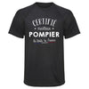Maillot de Sport Homme Pompier - T-Shirt Respirant Polyester Manches Courtes - Cadeau Sportif Anniversaire Noël Fête des Pères