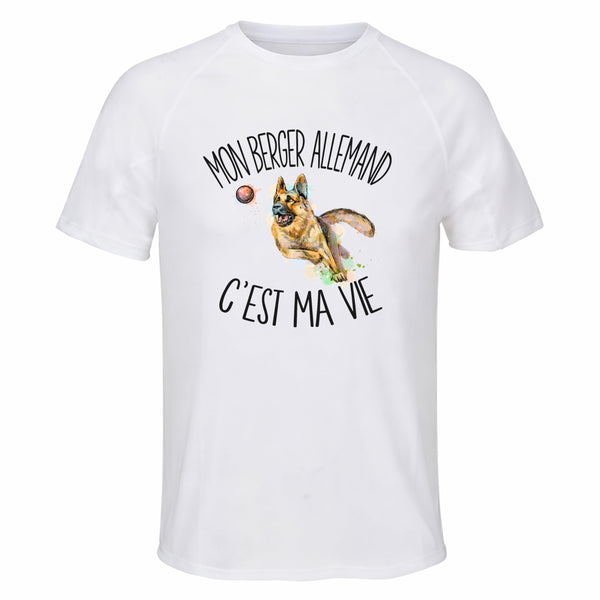 Maillot de Sport Homme Berger Allemand C'est La Vie - T-Shirt Respirant Polyester Manches Courtes - Cadeau Sportif Anniversaire Noël Fête des Pères