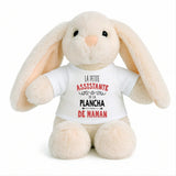 Peluche Lapin Bébé Doudou L'assistante de Plancha de Maman Cadeau Naissance Fille Nouveau-Né Baby Shower