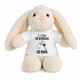 Peluche Lapin Bébé Doudou Le Copain de Boisson de Papa Vin Cadeau Naissance Garçon Nouveau-Né Baby Shower