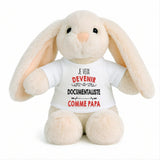 Peluche Lapin Bébé Doudou Je Veux Devenir Documentaliste comme Papa Cadeau Naissance Nouveau-Né Baby Shower