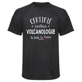 Maillot de Sport Homme Volcanologue - T-Shirt Respirant Polyester Manches Courtes - Cadeau Sportif Anniversaire Noël Fête des Pères