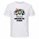 Maillot de Sport Homme Super Maitre De Stage - T-Shirt Respirant Polyester Manches Courtes - Cadeau Sportif Anniversaire Noël Fête des Pères