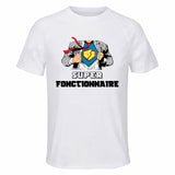 Maillot de Sport Homme Super Fonctionnaire - T-Shirt Respirant Polyester Manches Courtes - Cadeau Sportif Anniversaire Noël Fête des Pères