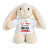 Peluche Lapin Bébé Doudou L'assistante de Teletravail de Parrain Cadeau Naissance Fille Nouveau-Né Baby Shower