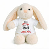 Peluche Lapin Bébé Doudou Je Veux Devenir Judoka comme Papa Cadeau Naissance Nouveau-Né Baby Shower