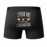 Caleçon J'peux Pas J'Ai Avion en Papier - Humour Boxer Coton Idée Cadeau