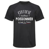 Maillot de Sport Homme Poissonnier - T-Shirt Respirant Polyester Manches Courtes - Cadeau Sportif Anniversaire Noël Fête des Pères