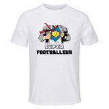 Maillot de Sport Homme Super Footballeur - T-Shirt Respirant Polyester Manches Courtes - Cadeau Sportif Anniversaire Noël Fête des Pères