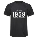 Maillot de Sport Homme 1959 Cuvee Grand Cru - T-Shirt Respirant Polyester Manches Courtes - Cadeau Sportif Anniversaire Noël Fête des Pères