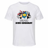 Maillot de Sport Homme Super Aide-Soignant - T-Shirt Respirant Polyester Manches Courtes - Cadeau Sportif Anniversaire Noël Fête des Pères