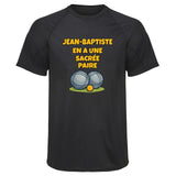 Maillot de Sport Homme Jean-Baptiste en a Une Sacree Paire - T-Shirt Respirant Polyester Manches Courtes - Cadeau Sportif Anniversaire Noël Fête des Pères