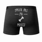 Caleçon J'peux Pas J'Ai Muscu - Humour Boxer Coton Idée Cadeau