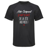 Maillot de Sport Homme Aide-Soignant Parfait de Le Tete aux Pieds - T-Shirt Respirant Polyester Manches Courtes - Cadeau Sportif Anniversaire Noël Fête des Pères