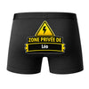 Caleçon Zone privée de Léo - Dos - Humour Boxer Coton Motif Métier Idée Cadeau Anniversaire Noël Homme