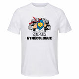 Maillot de Sport Homme Super Gynecologue - T-Shirt Respirant Polyester Manches Courtes - Cadeau Sportif Anniversaire Noël Fête des Pères
