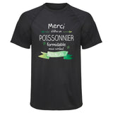 Maillot de Sport Homme pour Merci Poissonnier Inoubliable - T-Shirt Respirant Polyester Manches Courtes - Cadeau Sportif Anniversaire Noël Fête des Pères