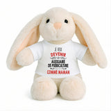 Peluche Lapin Bébé Doudou Je Veux Devenir Auxiliaire de Puericulture comme Maman Cadeau Naissance Nouveau-Né Baby Shower